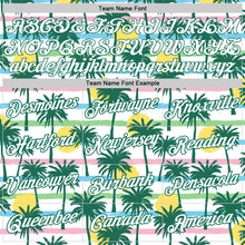 Загрузить изображение в средство просмотра галереи, Custom White White-Kelly Green 3D Pattern Hawaii Palm Trees Authentic Basketball Jersey