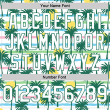 Загрузить изображение в средство просмотра галереи, Custom White White-Kelly Green 3D Pattern Hawaii Palm Trees Authentic Basketball Jersey