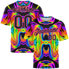 Загрузить изображение в средство просмотра галереи, Custom 3D Pattern Design Abstract Iridescent Psychedelic Swirl Fluid Art Performance T-Shirt

