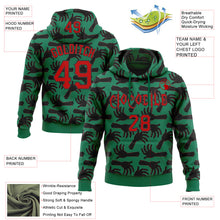 Загрузить изображение в средство просмотра галереи, Custom Kelly Green Red-Black 3D Halloween Horror Night Trick Treat Party Costume Ideas Sports Pullover Sweatshirt Hoodie
