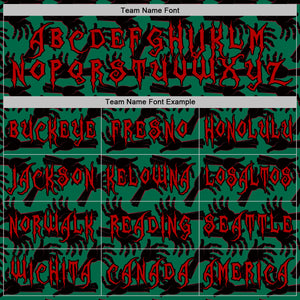 Custom Kelly Green Red-Black 3D Halloween Horror Night Trick Treat Party Costume Ideas Sports Pullover Sweatshirt Hoodie