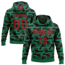 Загрузить изображение в средство просмотра галереи, Custom Kelly Green Red-Black 3D Halloween Horror Night Trick Treat Party Costume Ideas Sports Pullover Sweatshirt Hoodie
