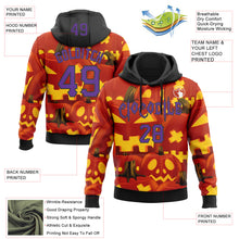 Загрузить изображение в средство просмотра галереи, Custom Red Purple Yellow-Black 3D Halloween Pumpkin Party Costume Ideas Sports Pullover Sweatshirt Hoodie
