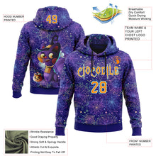 Load image into Gallery viewer, Custom Dark Purple Bay Orange-Ice Blue 3D Halloween Spider Net Horror Night Trick Treat Party Costume Ideas Sports Pullover Sweatshirt Hoodie
