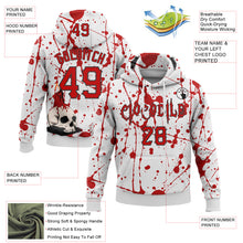 Загрузить изображение в средство просмотра галереи, Custom White Red-Black 3D Halloween Skull Party Costume Ideas Sports Pullover Sweatshirt Hoodie
