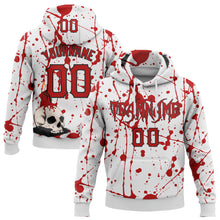 Загрузить изображение в средство просмотра галереи, Custom White Red-Black 3D Halloween Skull Party Costume Ideas Sports Pullover Sweatshirt Hoodie
