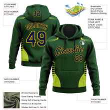 Charger l&#39;image dans la galerie, Custom Stitched Green Navy-Gold 3D Pattern Design Sportswear Pullover Sweatshirt Hoodie
