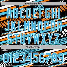 Load image into Gallery viewer, Custom Black Sky Blue Orange-White 3D Pattern Design Formula Auto Car Racing Motorsport Sports Pullover Sweatshirt Hoodie

