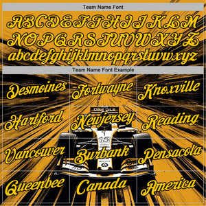 Custom Yellow Black-White 3D Pattern Design Formula Auto Car Racing Motorsport Sports Pullover Sweatshirt Hoodie