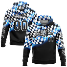 Загрузить изображение в средство просмотра галереи, Custom Black Blue-White 3D Pattern Design Formula Auto Car Racing Motorsport Sports Pullover Sweatshirt Hoodie
