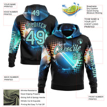 Load image into Gallery viewer, Custom Black Ice Blue-Blue 3D Pattern Design Formula Auto Car Racing Motorsport Sports Pullover Sweatshirt Hoodie

