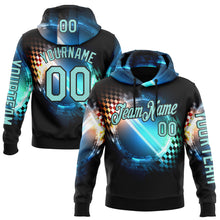 Load image into Gallery viewer, Custom Black Ice Blue-Blue 3D Pattern Design Formula Auto Car Racing Motorsport Sports Pullover Sweatshirt Hoodie
