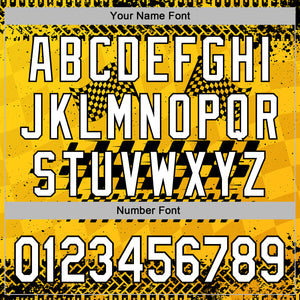 Custom Yellow White-Black 3D Pattern Design Formula Auto Car Racing Motorsport Sports Pullover Sweatshirt Hoodie