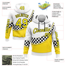 Load image into Gallery viewer, Custom White Light Yellow-Black 3D Pattern Design Formula Auto Car Racing Motorsport Sports Pullover Sweatshirt Hoodie
