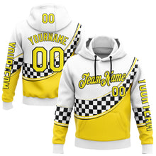 Load image into Gallery viewer, Custom White Light Yellow-Black 3D Pattern Design Formula Auto Car Racing Motorsport Sports Pullover Sweatshirt Hoodie
