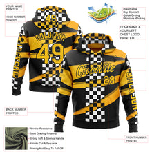 Laden Sie das Bild in den Galerie-Viewer, Custom Black Yellow 3D Pattern Design Formula Auto Car Racing Motorsport Sports Pullover Sweatshirt Hoodie
