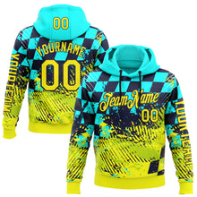Load image into Gallery viewer, Custom Blue Light Yellow-Black 3D Pattern Design Formula Auto Car Racing Motorsport Sports Pullover Sweatshirt Hoodie
