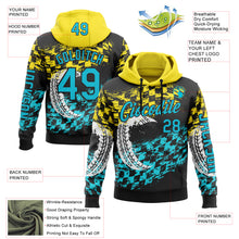 Load image into Gallery viewer, Custom Black Lakes Blue-Yellow 3D Pattern Design Formula Auto Car Racing Motorsport Sports Pullover Sweatshirt Hoodie
