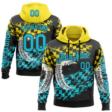 Load image into Gallery viewer, Custom Black Lakes Blue-Yellow 3D Pattern Design Formula Auto Car Racing Motorsport Sports Pullover Sweatshirt Hoodie
