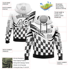 Load image into Gallery viewer, Custom White Black 3D Pattern Design Formula Auto Car Racing Motorsport Sports Pullover Sweatshirt Hoodie
