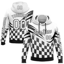Load image into Gallery viewer, Custom White Black 3D Pattern Design Formula Auto Car Racing Motorsport Sports Pullover Sweatshirt Hoodie
