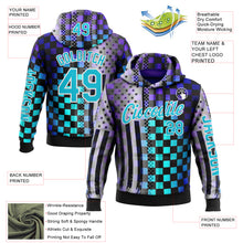 Load image into Gallery viewer, Custom Black Lakes Blue Purple-White 3D Pattern Design Formula Auto Car Racing Motorsport Sports Pullover Sweatshirt Hoodie
