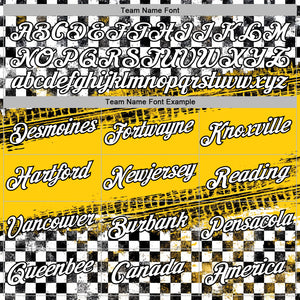 Custom Black White-Yellow 3D Pattern Design Formula Auto Car Racing Motorsport Sports Pullover Sweatshirt Hoodie