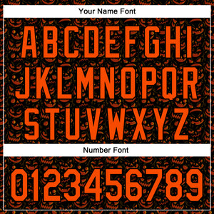 Custom Black Orange 3D Halloween Pumpkin Party Costume Ideas Authentic Baseball Jersey