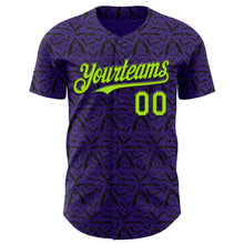 Load image into Gallery viewer, Custom Purple Neon Green-Black 3D Halloween Bat Party Costume Ideas Authentic Baseball Jersey
