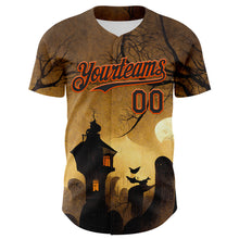 Загрузить изображение в средство просмотра галереи, Custom Yellow Black-Orange 3D Halloween Horror Night Trick Treat Party Costume Ideas Authentic Baseball Jersey
