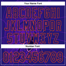 Load image into Gallery viewer, Custom Dark Purple Orange 3D Halloween Spider Net Party Costume Ideas Authentic Baseball Jersey

