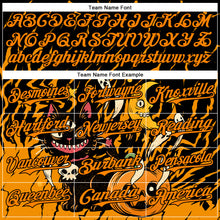 Load image into Gallery viewer, Custom Black Bay Orange 3D Halloween Pumpkin Scary Doodle Party Costume Ideas Authentic Baseball Jersey
