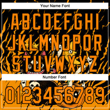 Load image into Gallery viewer, Custom Black Bay Orange 3D Halloween Pumpkin Scary Doodle Party Costume Ideas Authentic Baseball Jersey
