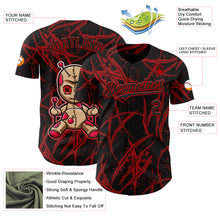Load image into Gallery viewer, Custom Black Red 3D Halloween Horror Night Trick Treat Party Costume Ideas Authentic Baseball Jersey
