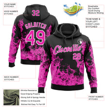 Загрузить изображение в средство просмотра галереи, Custom Stitched Black Deep Pink-White 3D Pattern Design Flame Sports Pullover Sweatshirt Hoodie
