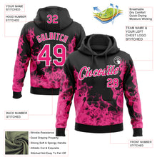 Загрузить изображение в средство просмотра галереи, Custom Stitched Black Hot Pink-White 3D Pattern Design Flame Sports Pullover Sweatshirt Hoodie
