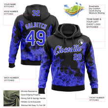 Загрузить изображение в средство просмотра галереи, Custom Stitched Black Thunder Blue-White 3D Pattern Design Flame Sports Pullover Sweatshirt Hoodie
