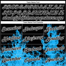 Загрузить изображение в средство просмотра галереи, Custom Stitched Black Blue-White 3D Pattern Design Flame Sports Pullover Sweatshirt Hoodie
