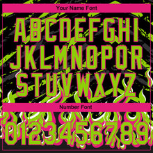 Загрузить изображение в средство просмотра галереи, Custom Stitched Black Neon Green Hot Pink-White 3D Pattern Design Flame Sports Pullover Sweatshirt Hoodie
