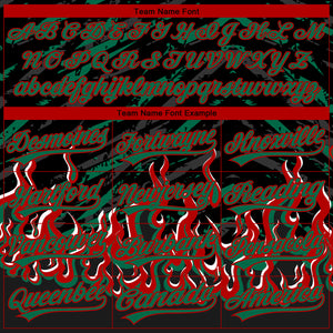 Custom Stitched Black Kelly Green Red-White 3D Pattern Design Flame Sports Pullover Sweatshirt Hoodie