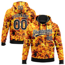 Загрузить изображение в средство просмотра галереи, Custom Stitched Black Yellow-White 3D Pattern Design Flame Sports Pullover Sweatshirt Hoodie
