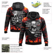 Загрузить изображение в средство просмотра галереи, Custom Stitched Black Red Yellow-White 3D Pattern Design Flame Skull Sports Pullover Sweatshirt Hoodie
