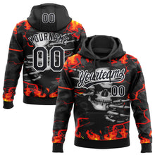 Загрузить изображение в средство просмотра галереи, Custom Stitched Black Red Yellow-White 3D Pattern Design Flame Skull Sports Pullover Sweatshirt Hoodie
