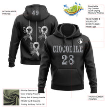 Laden Sie das Bild in den Galerie-Viewer, Custom Black Gray 3D Brain Cancer World Cancer Day Ribbon Support Sports Pullover Sweatshirt Hoodie
