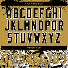 Load image into Gallery viewer, Custom Stitched Old Gold Black-White 3D Graffiti Splash Street Art Sports Pullover Sweatshirt Hoodie
