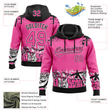 Load image into Gallery viewer, Custom Stitched Pink Black-White 3D Graffiti Splash Street Art Sports Pullover Sweatshirt Hoodie
