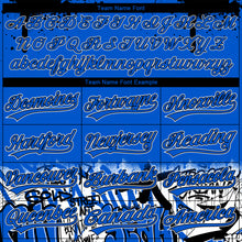 Load image into Gallery viewer, Custom Stitched Thunder Blue Black-White 3D Graffiti Splash Street Art Sports Pullover Sweatshirt Hoodie
