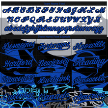 Load image into Gallery viewer, Custom Stitched Black Thunder Blue Gray-White 3D Graffiti Splash Street Art Sports Pullover Sweatshirt Hoodie

