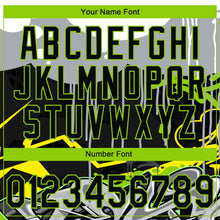Load image into Gallery viewer, Custom Stitched Black Gray Neon Green Yellow-White 3D Graffiti Splash Street Art Sports Pullover Sweatshirt Hoodie
