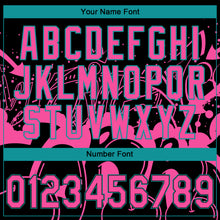 Load image into Gallery viewer, Custom Stitched Black Pink-Teal 3D Graffiti Splash Street Art Sports Pullover Sweatshirt Hoodie
